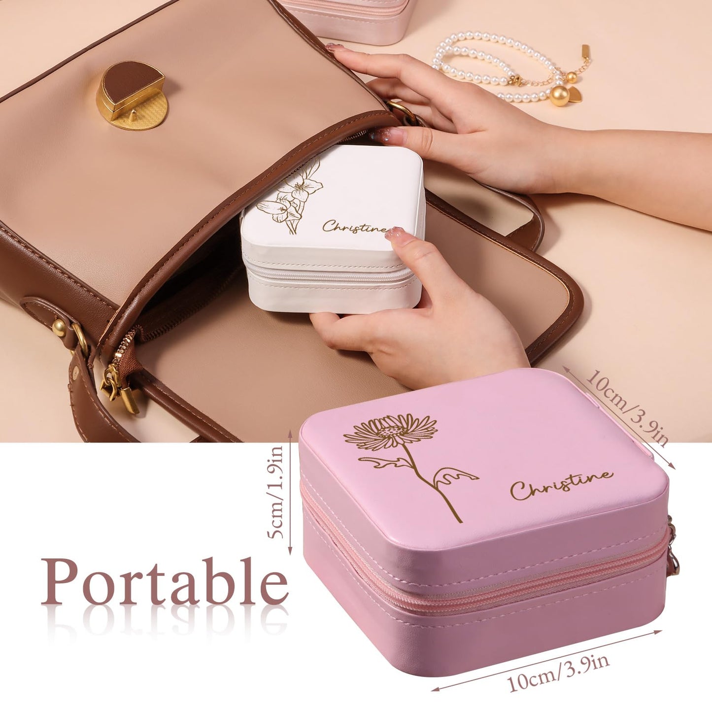 Custom Birthday Flowers Custom Travel Jewelry Box