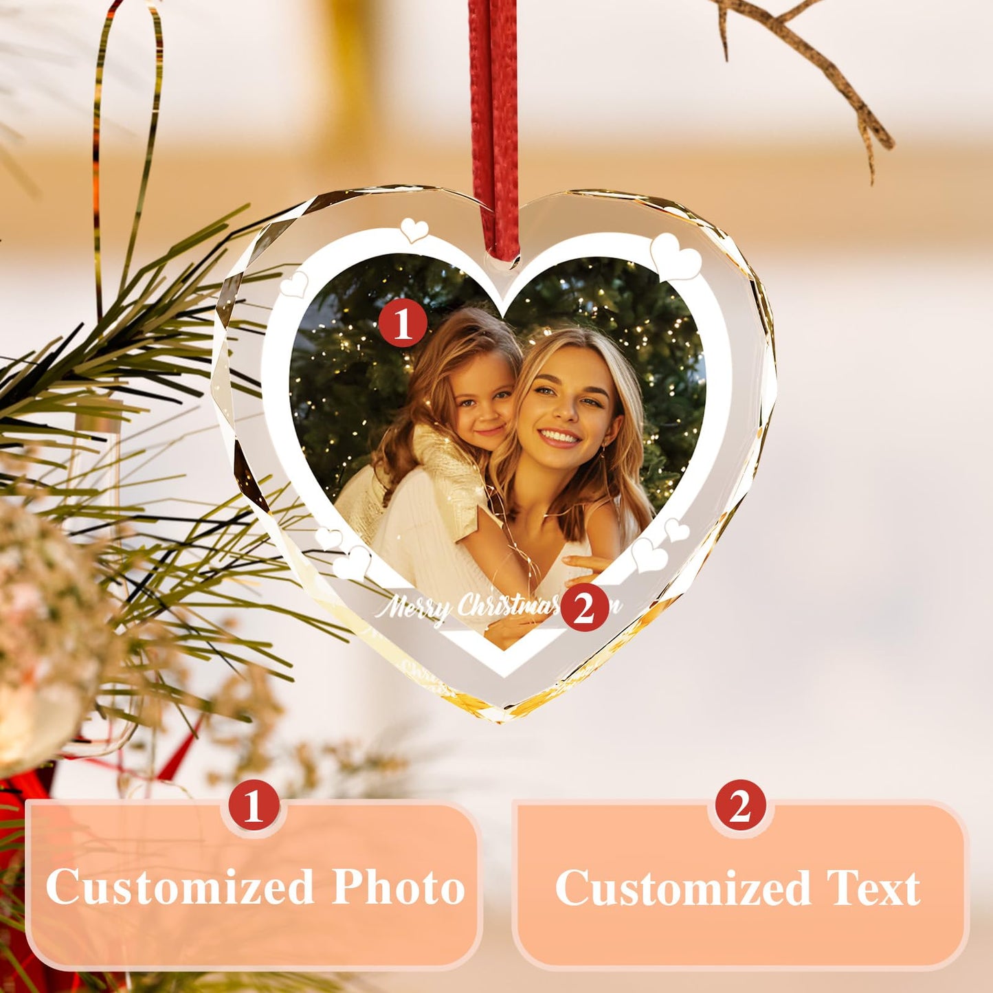 Personalized Crystal Christmas Ornaments