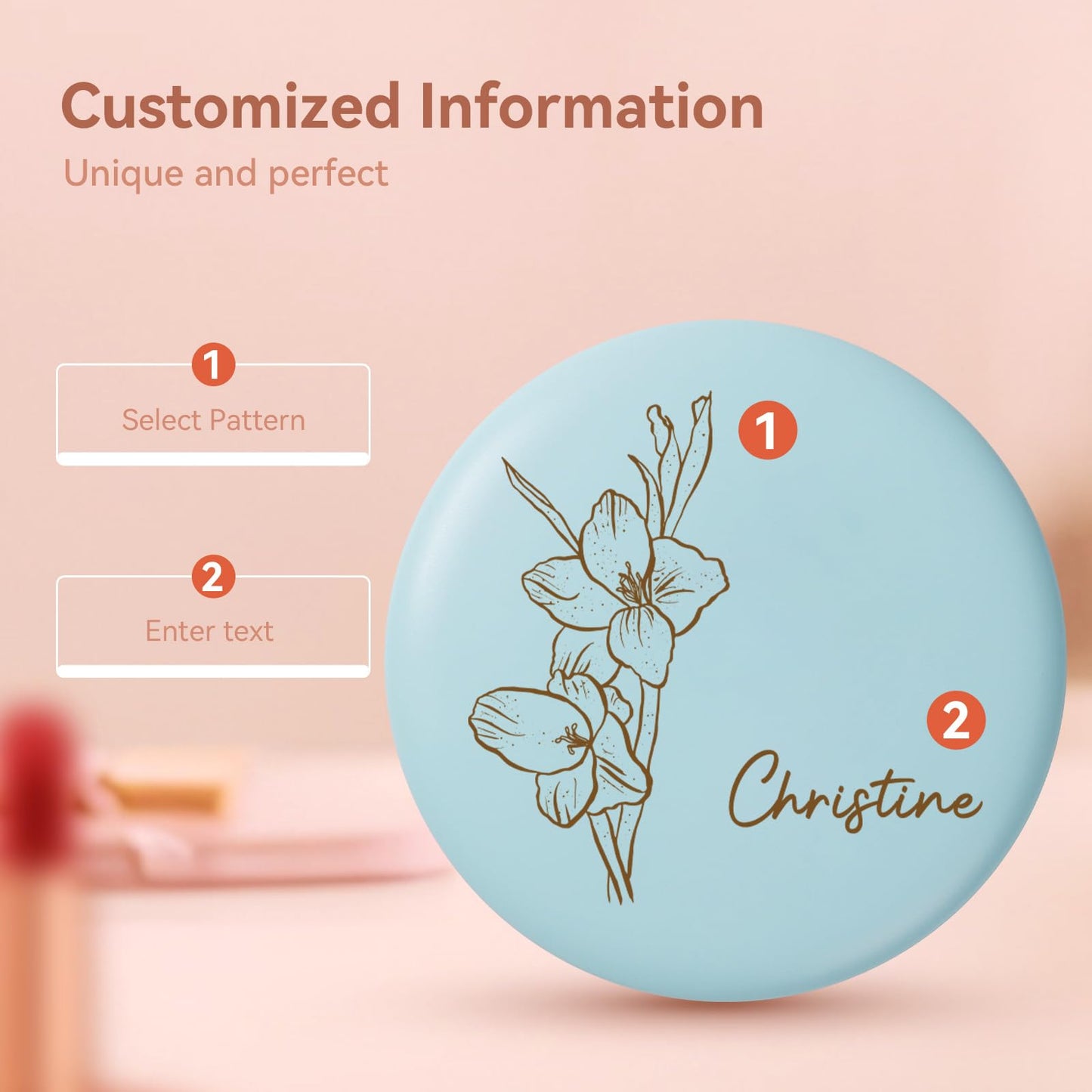 Personalized Compact Mirror with Light