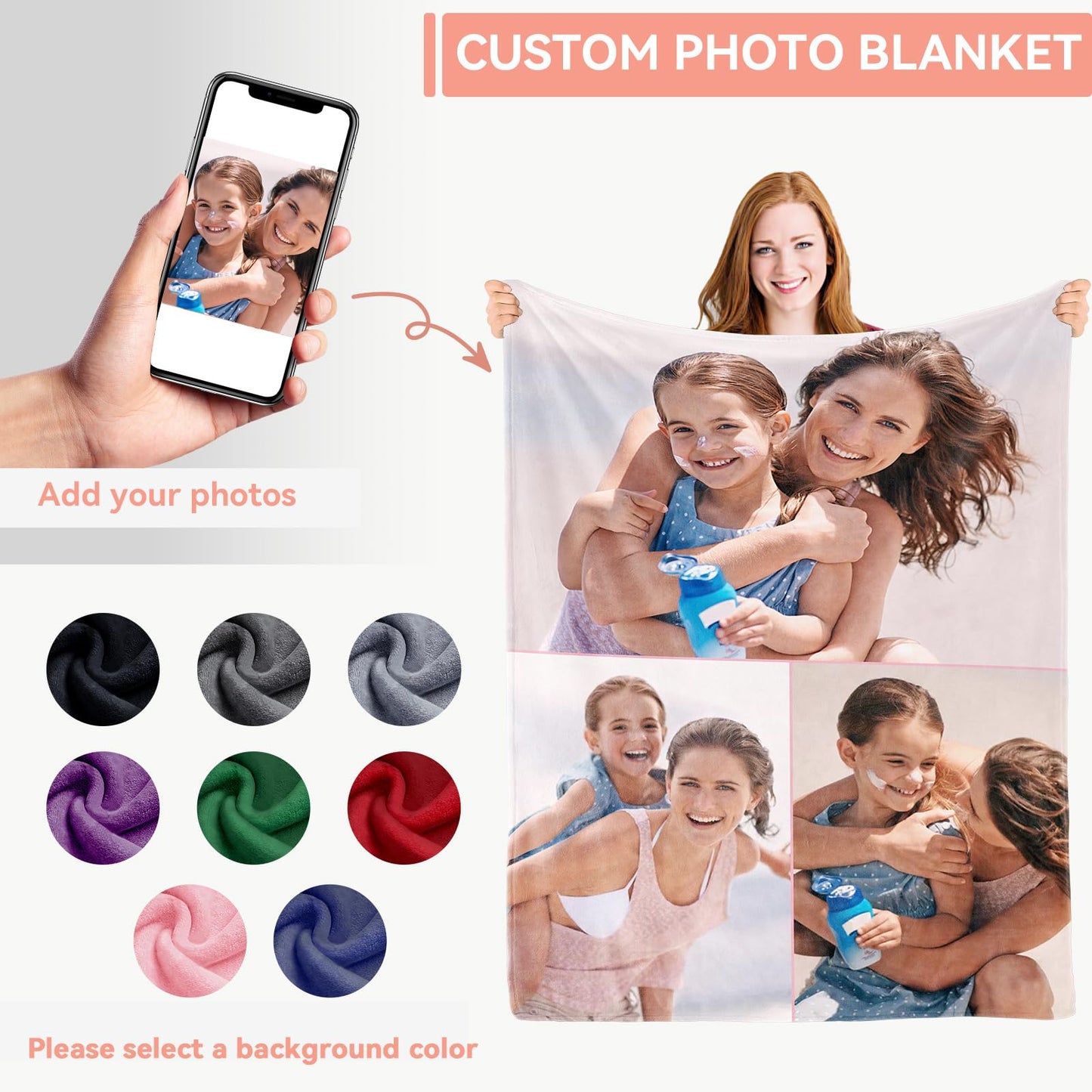 Custom Blanket - Custom Blanket with Photos - 3 Photos