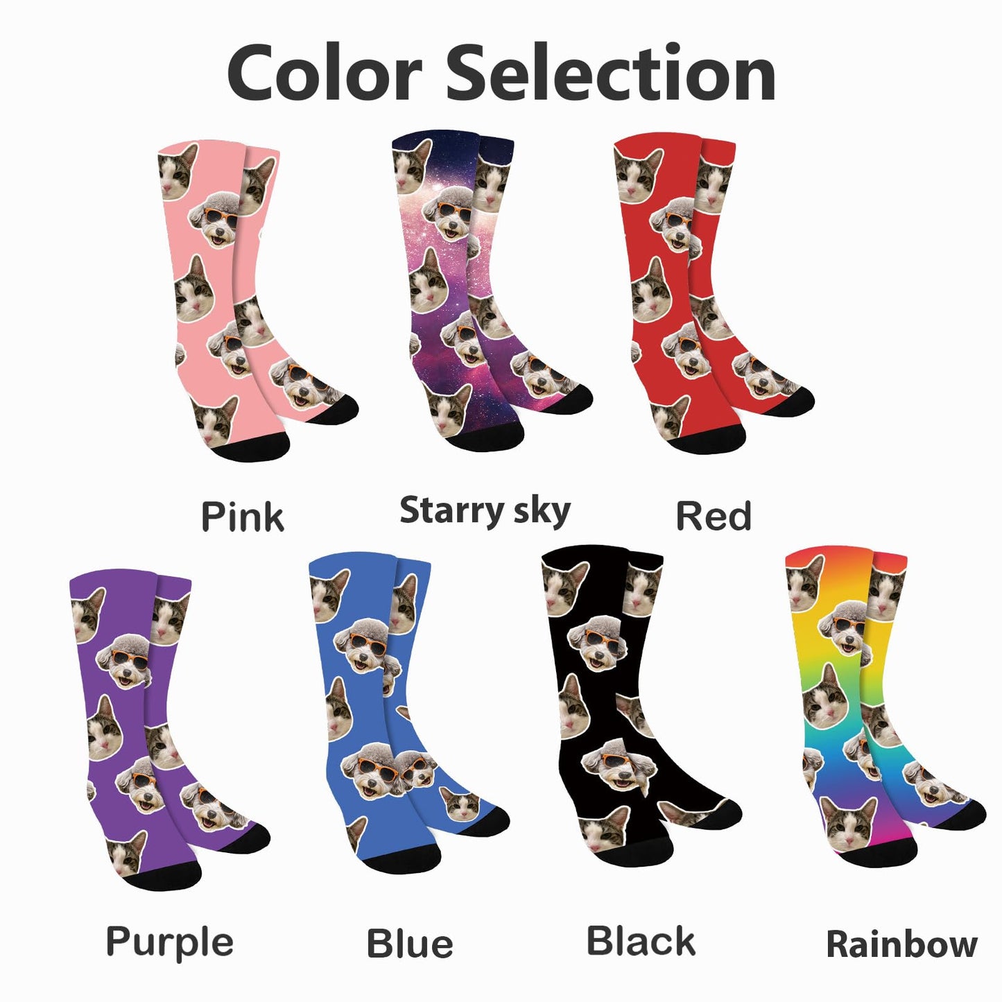 Custom Face Socks - Fun Gag Gifts, White Elephant Gifts, Custom Pet Socks with Your Image