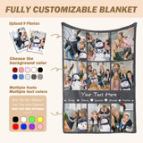 Blanket with pictures and text - Personalized Photo Blanket - 9 Photos
