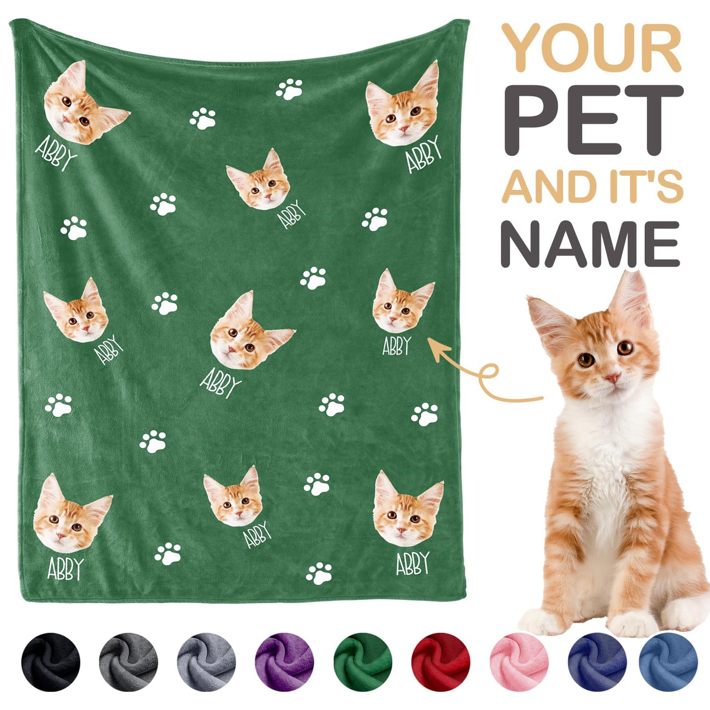 Personalized Dog Blankets - Custom Blankets for Pet Puppies Dogs and Cats