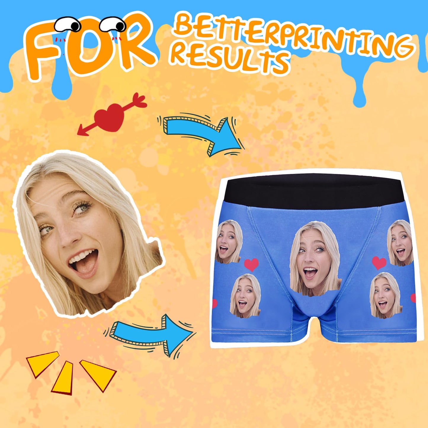 Custom Personalized Men's Facial Expression Boxer Shorts