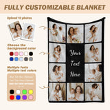 Blanket with pictures and text - Personalized Photo Blanket - 10 Photos