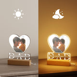 Father's Day Personalized Night Light with Photo and Text