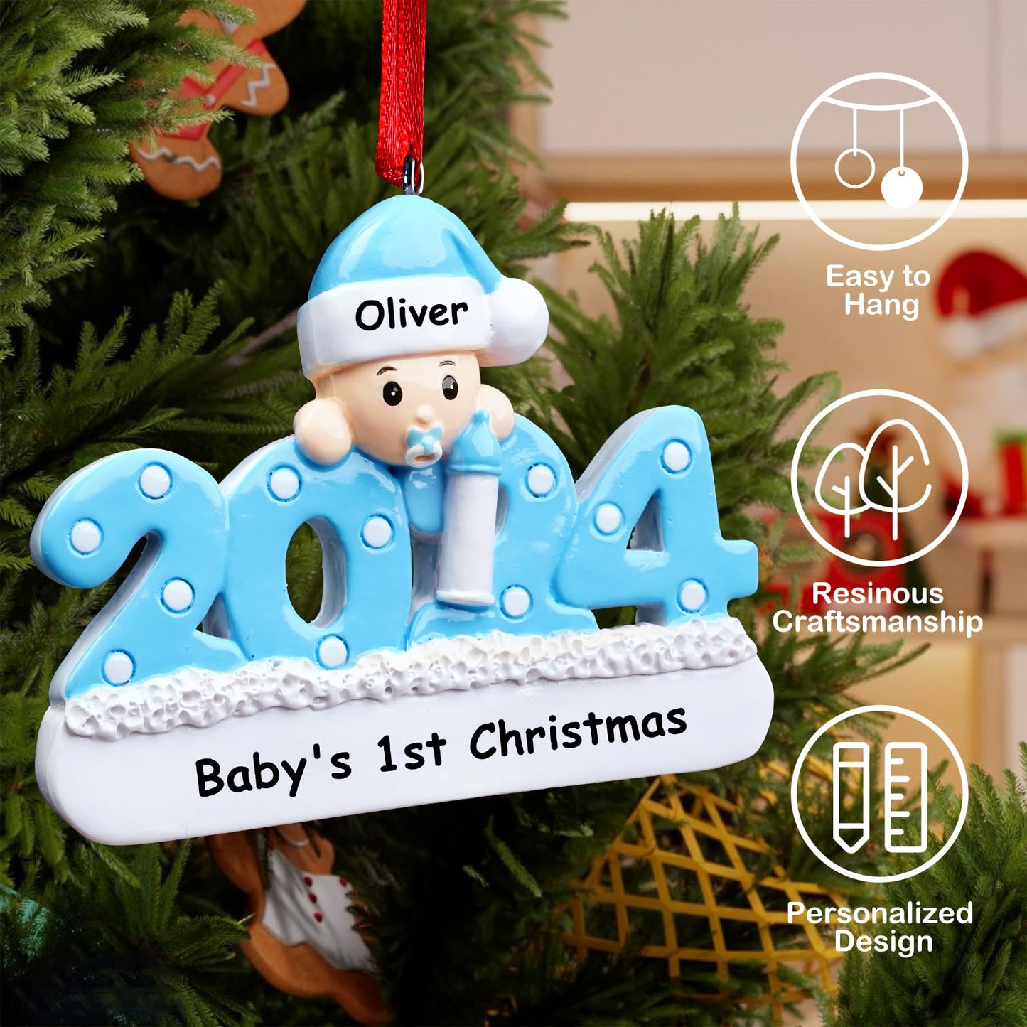 Babys First Christmas Personalized Ornamen