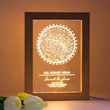 Customized Star Chart - Wooden Framed Acrylic Night Light, Plaque
