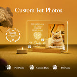 Personalized Pet Memorial Night Lights, Custom Pet Memorial Gifts