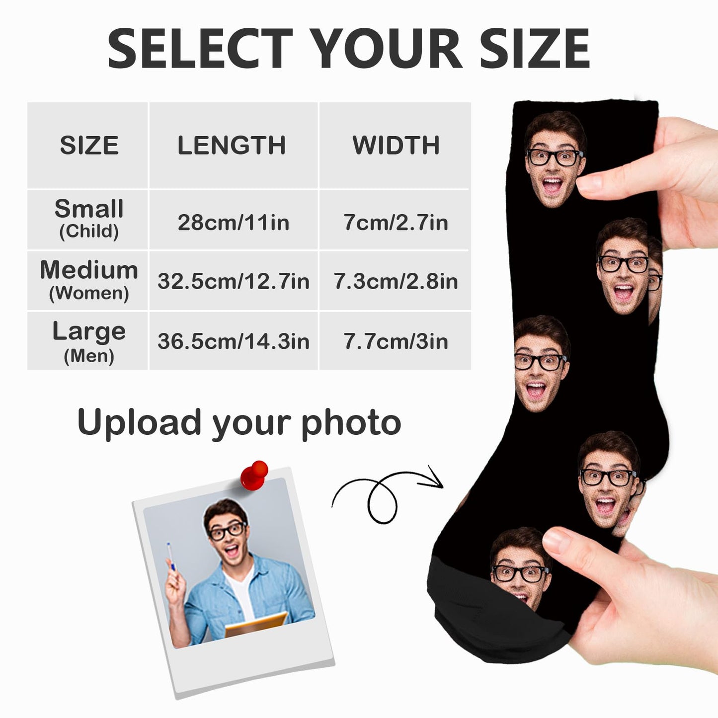 Custom Face Socks with Photo - Personalized Socks for Him & Her