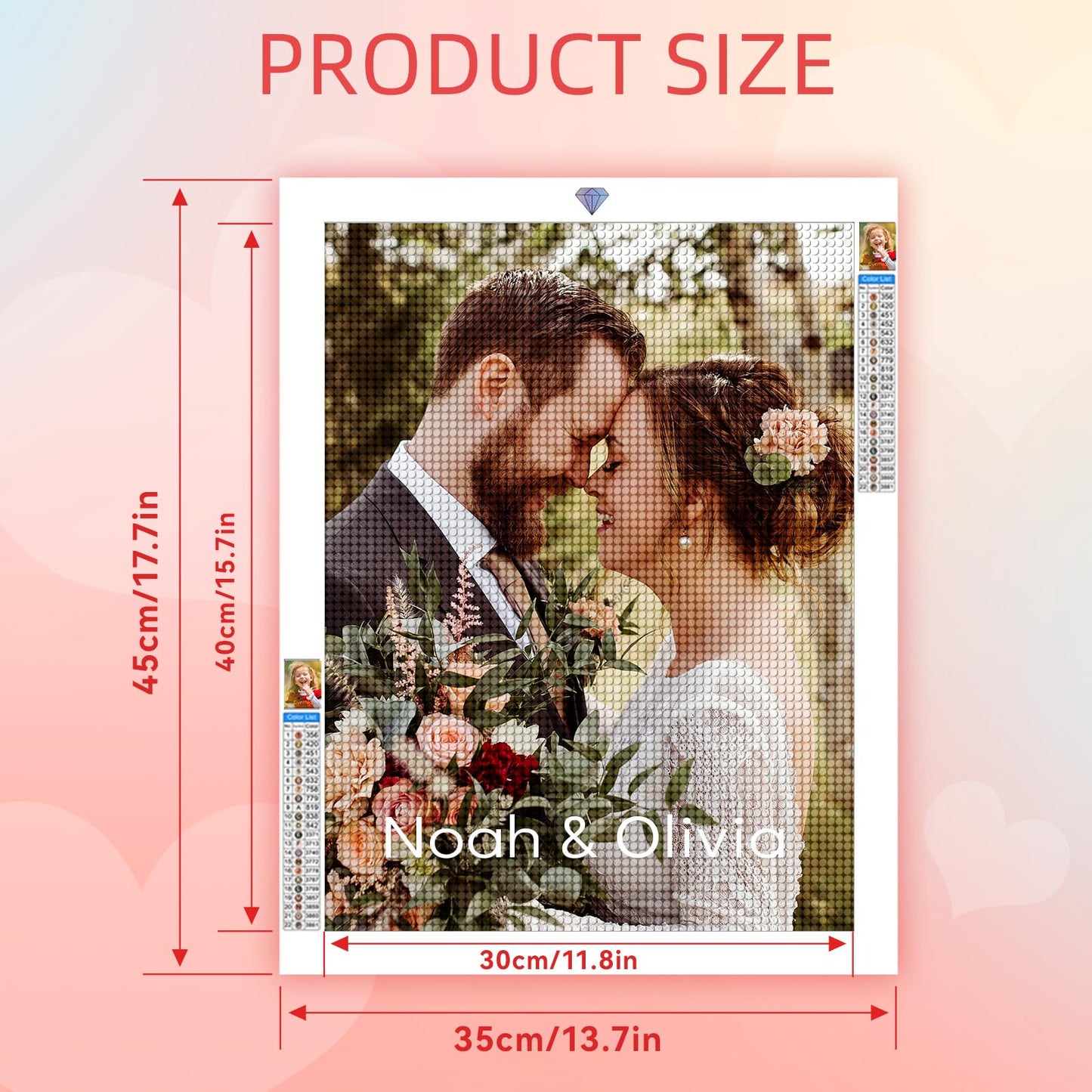 Custom Personalized Diamond Art Painting with Picture Name - Square Diamond