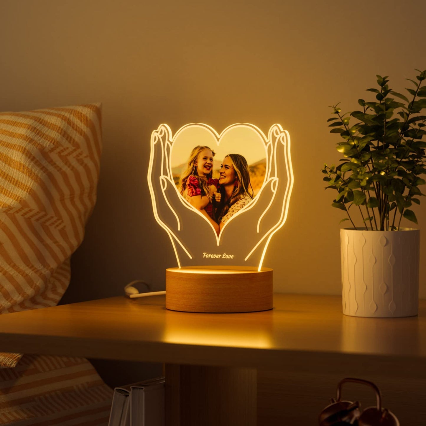 Customized Memorial Night Light with Picture Frame