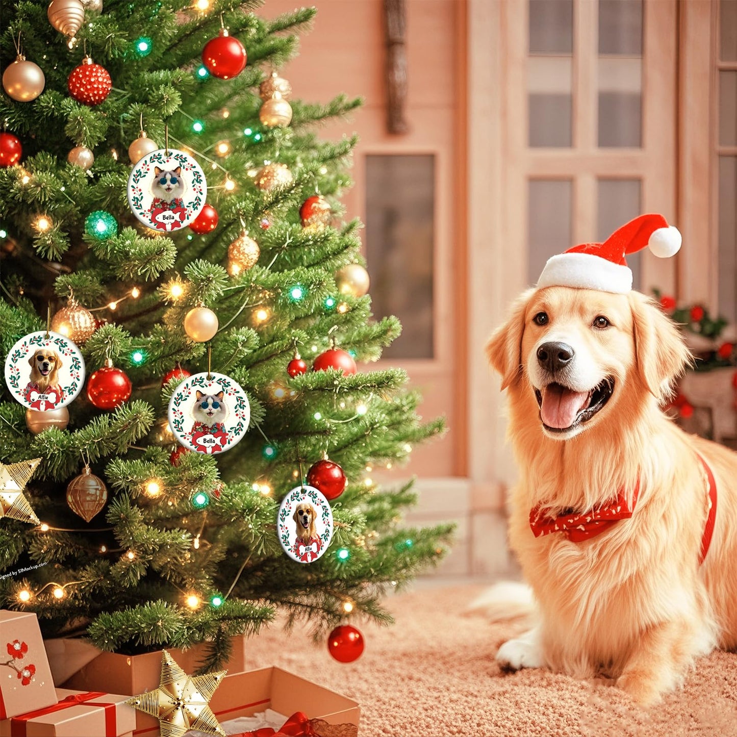 Personalized Dog Christmas Ornaments 2024