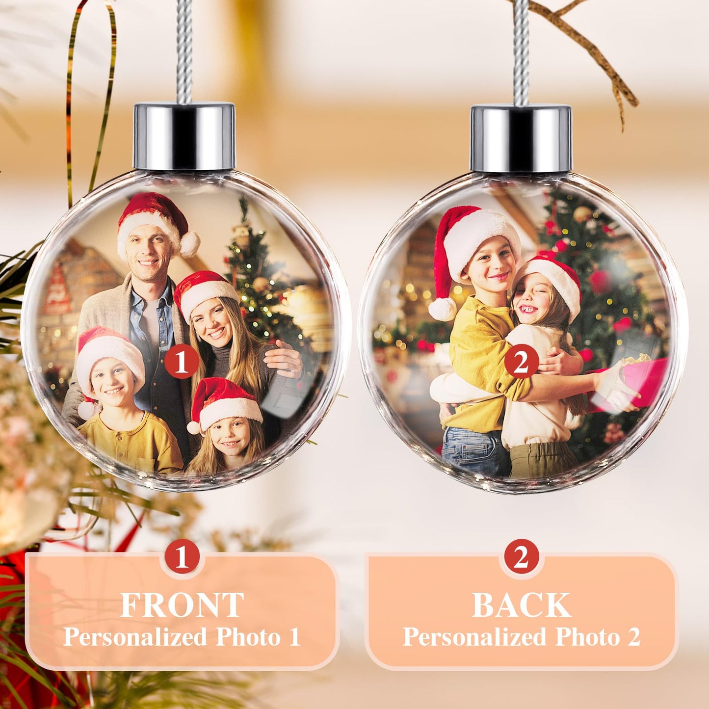 Personalized Photo Ball Christmas Ornaments