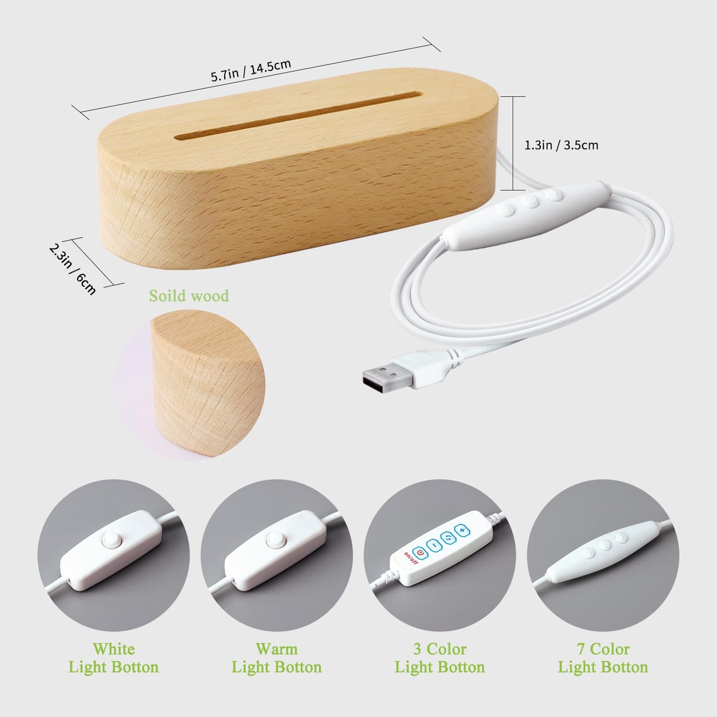 Wooden LED Lighting Base