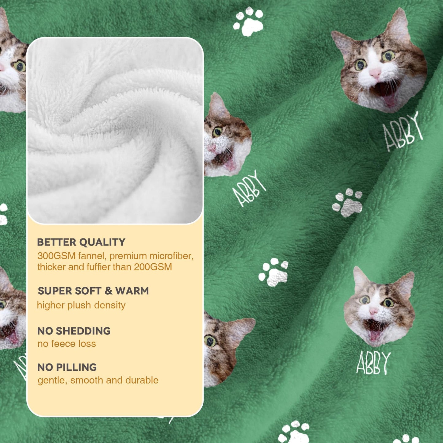 Personalized Dog Blankets - Custom Blankets for Pet Puppies Dogs and Cats