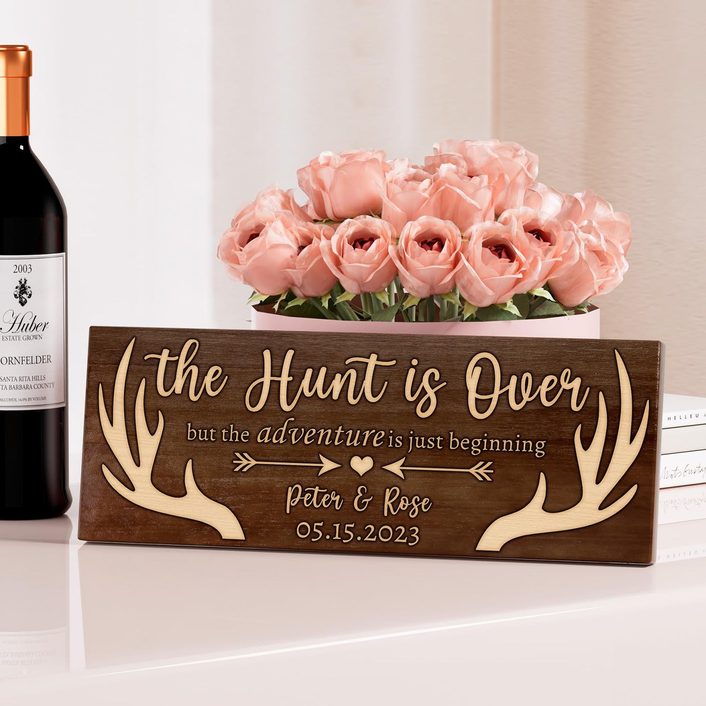 Personalized Name Deer Antlers Wedding Gift