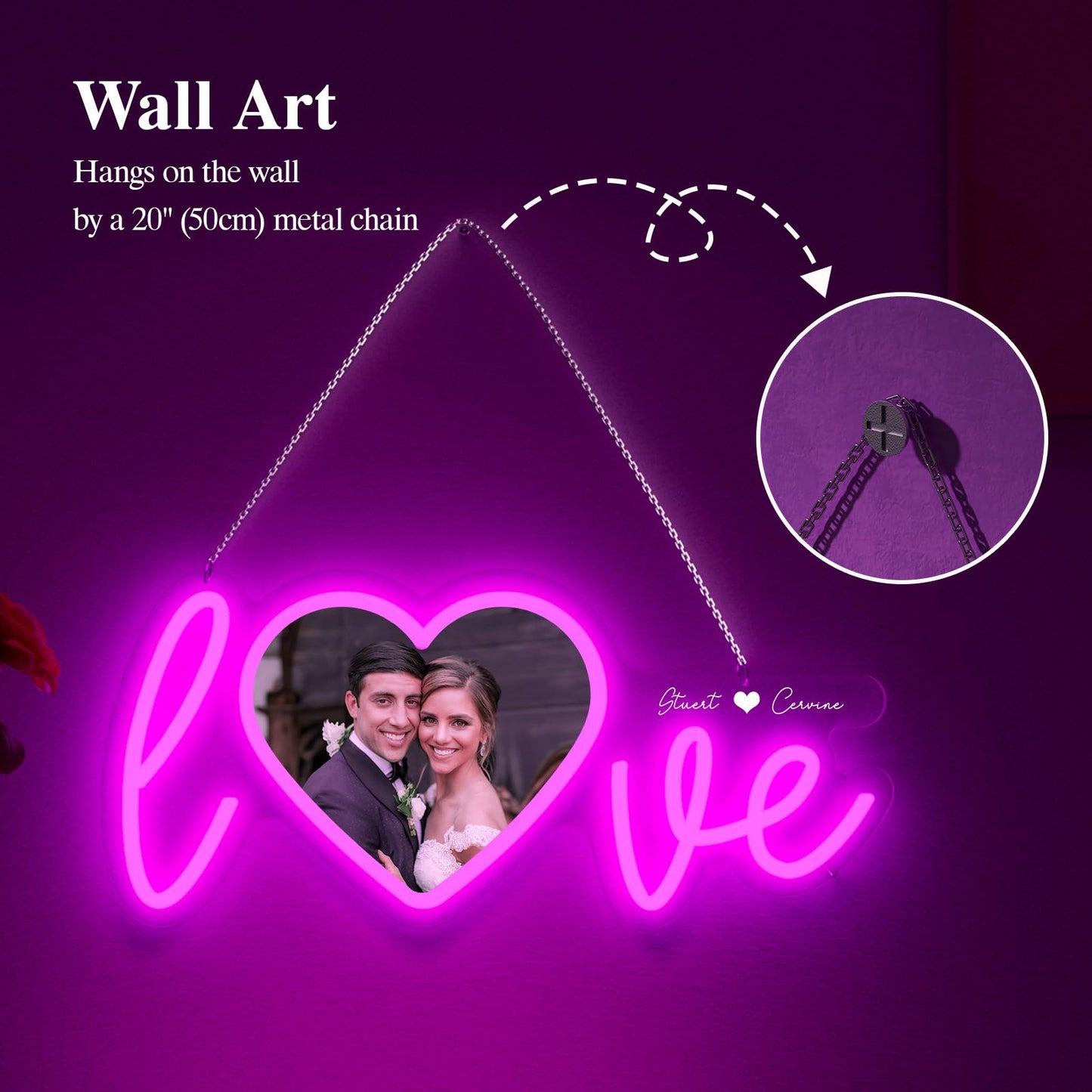 Personalized Photo Name Date Dimmable LED Neon Signs