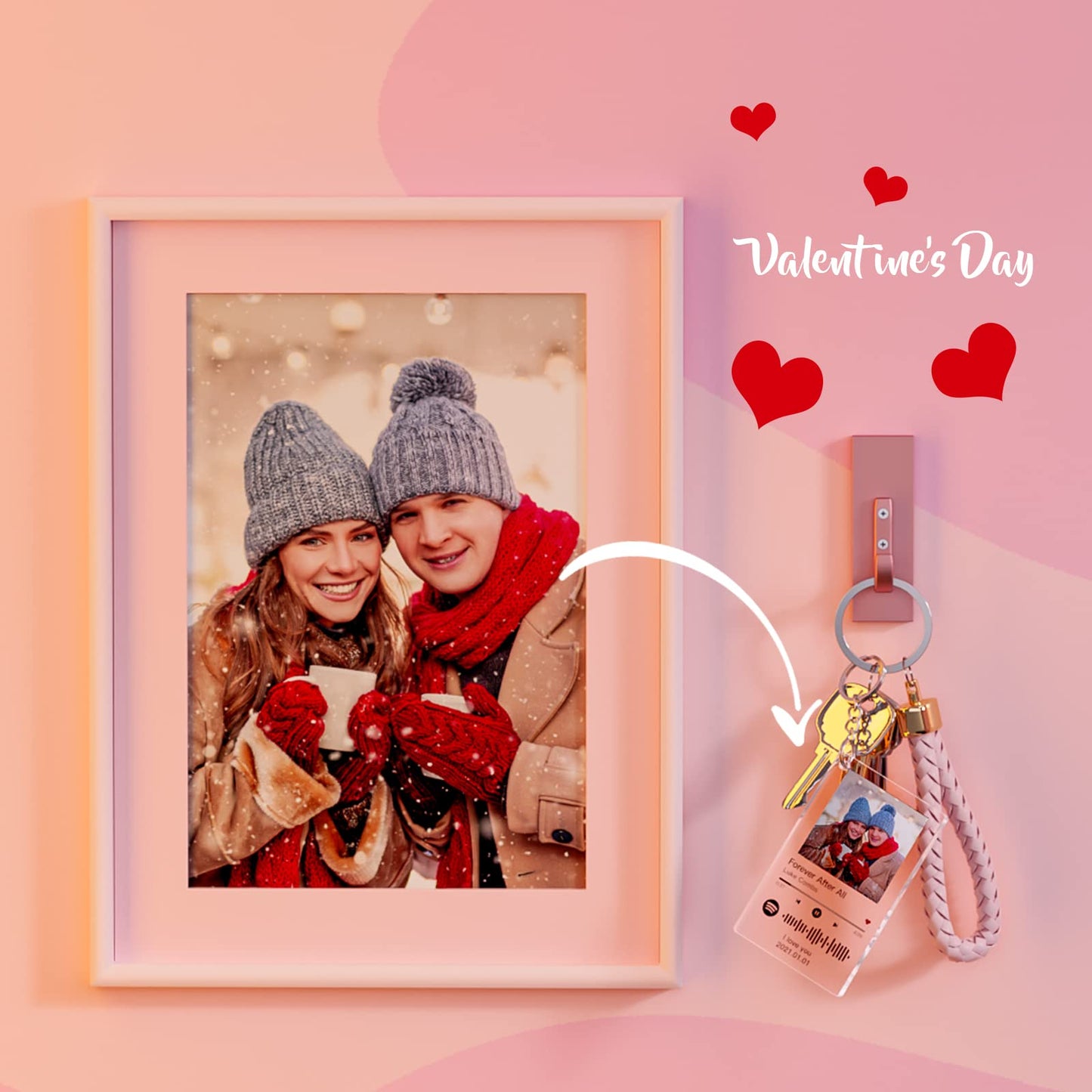 Personalized photo custom acrylic music song keychain