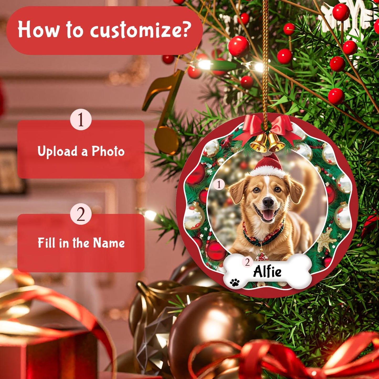 Personalized Dog Christmas Ornaments 2024