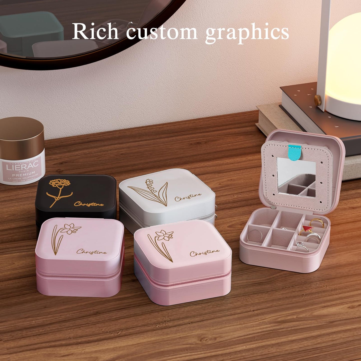 Custom Birthday Flowers Custom Travel Jewelry Box