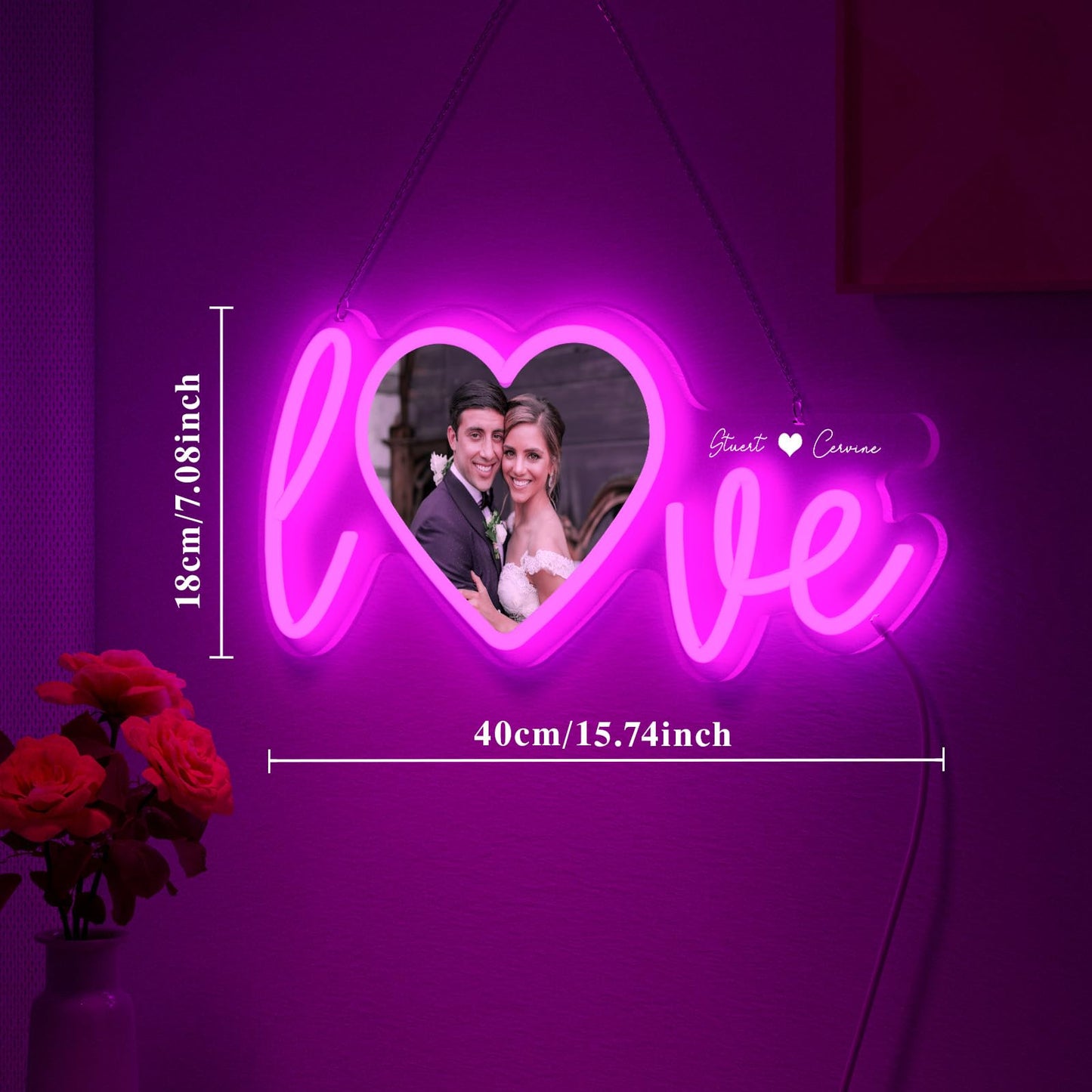 Personalized Photo Name Date Dimmable LED Neon Signs