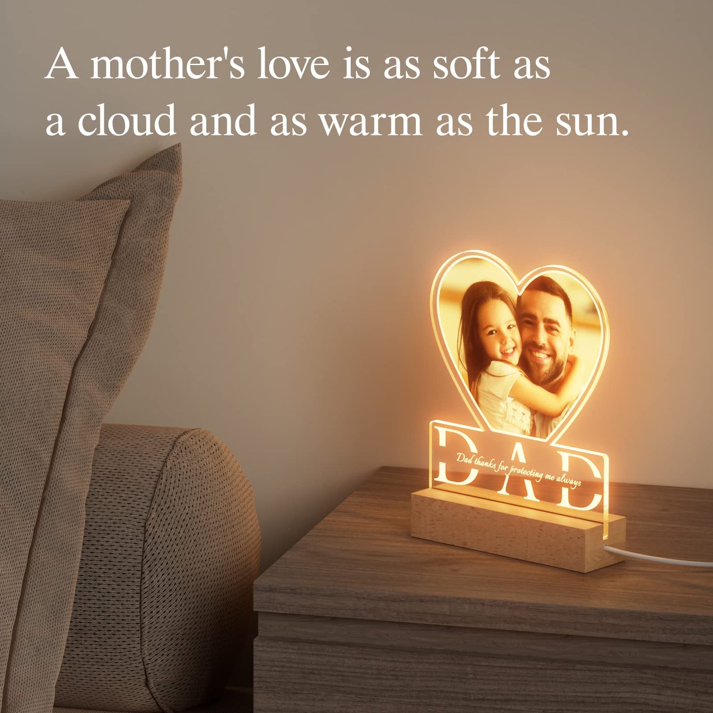 Personalized Gifts for Mom - Custom Night Lights with Photo Texts