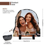 Custom Personalized Slate Photo Frame, Half Round 5.9x5.9 inches