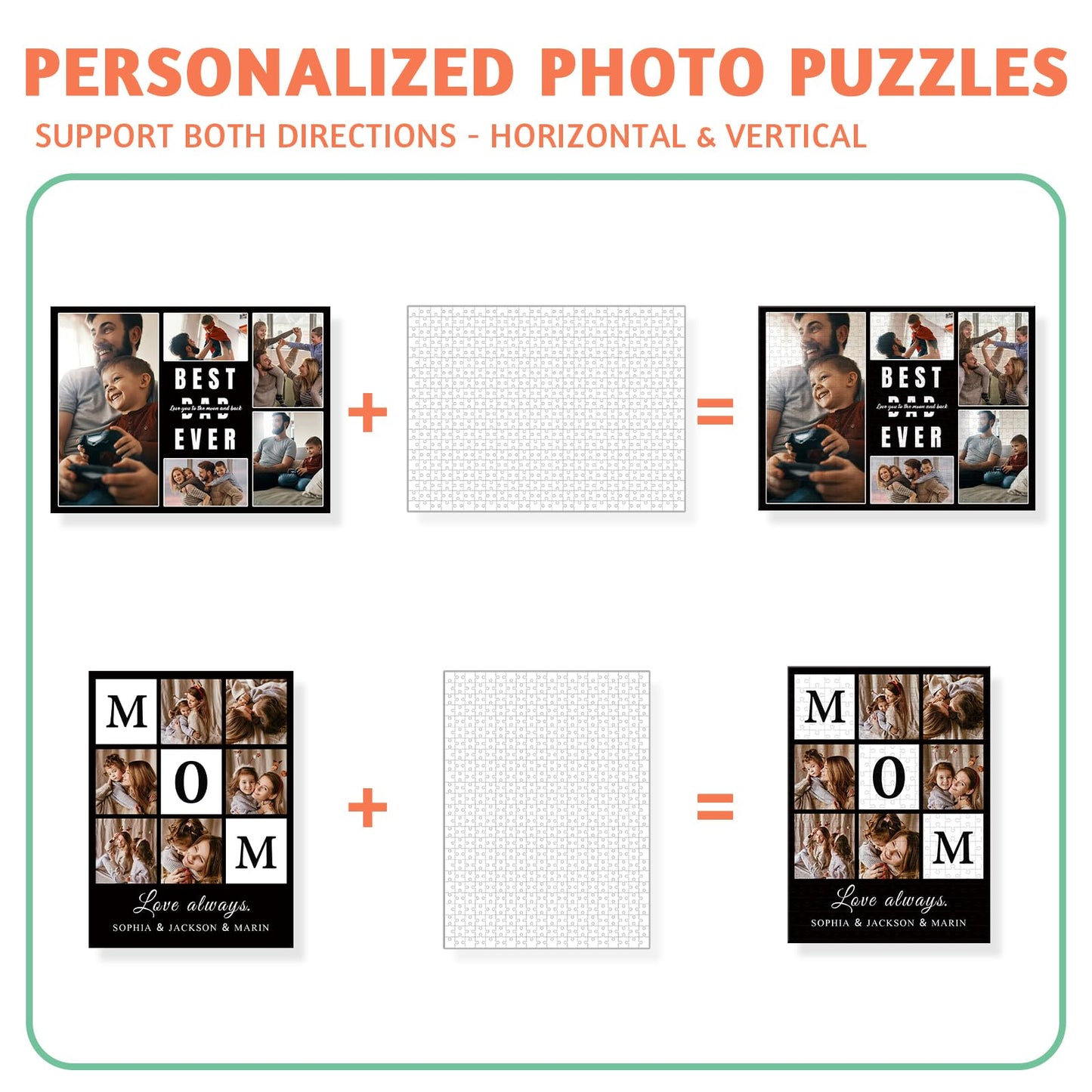 Customized photo puzzles 300/500/1000 pieces, customized gifts