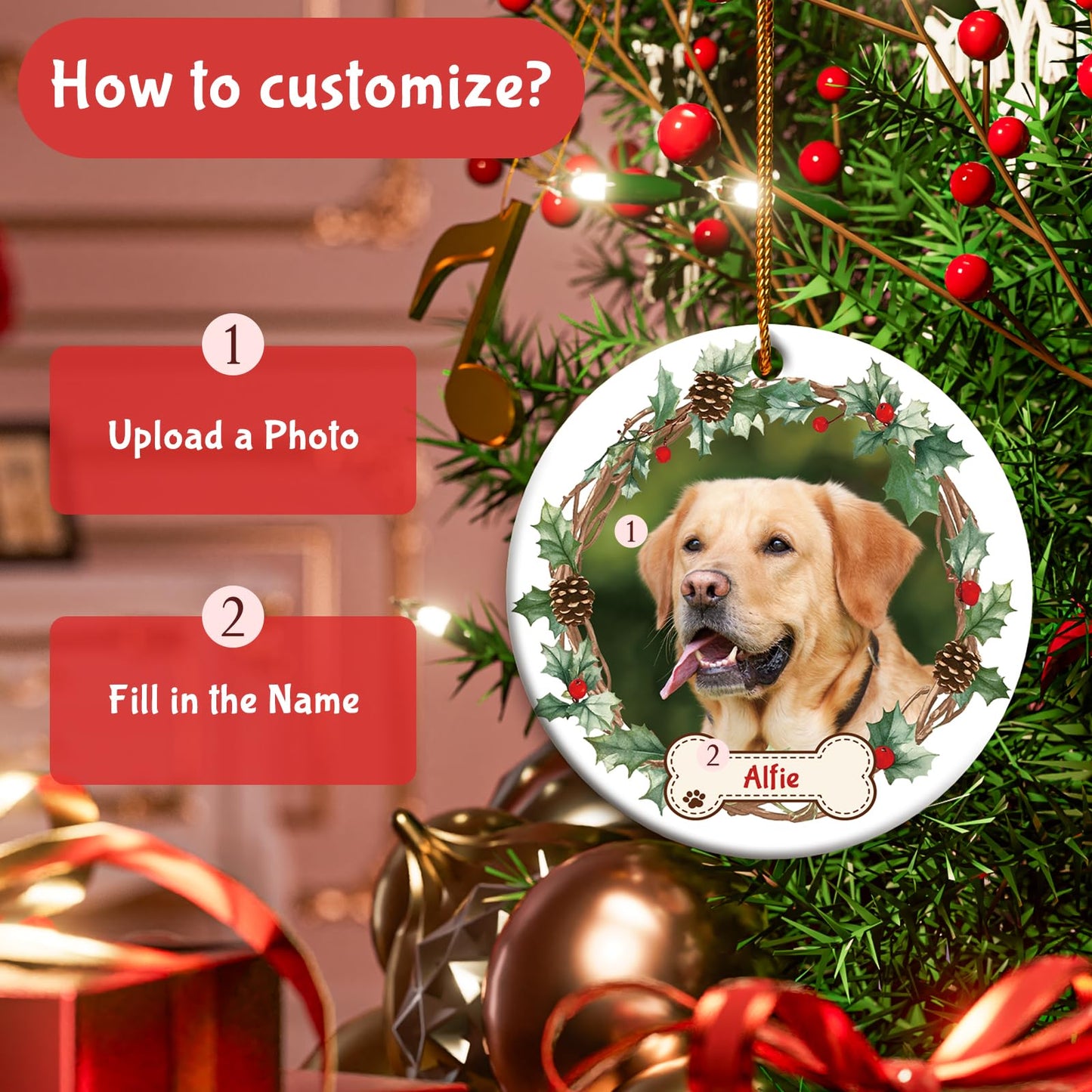 Personalized Dog Christmas Ornaments 2024