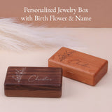 Custom wooden jewelry box, cherry wood travel jewelry organizer