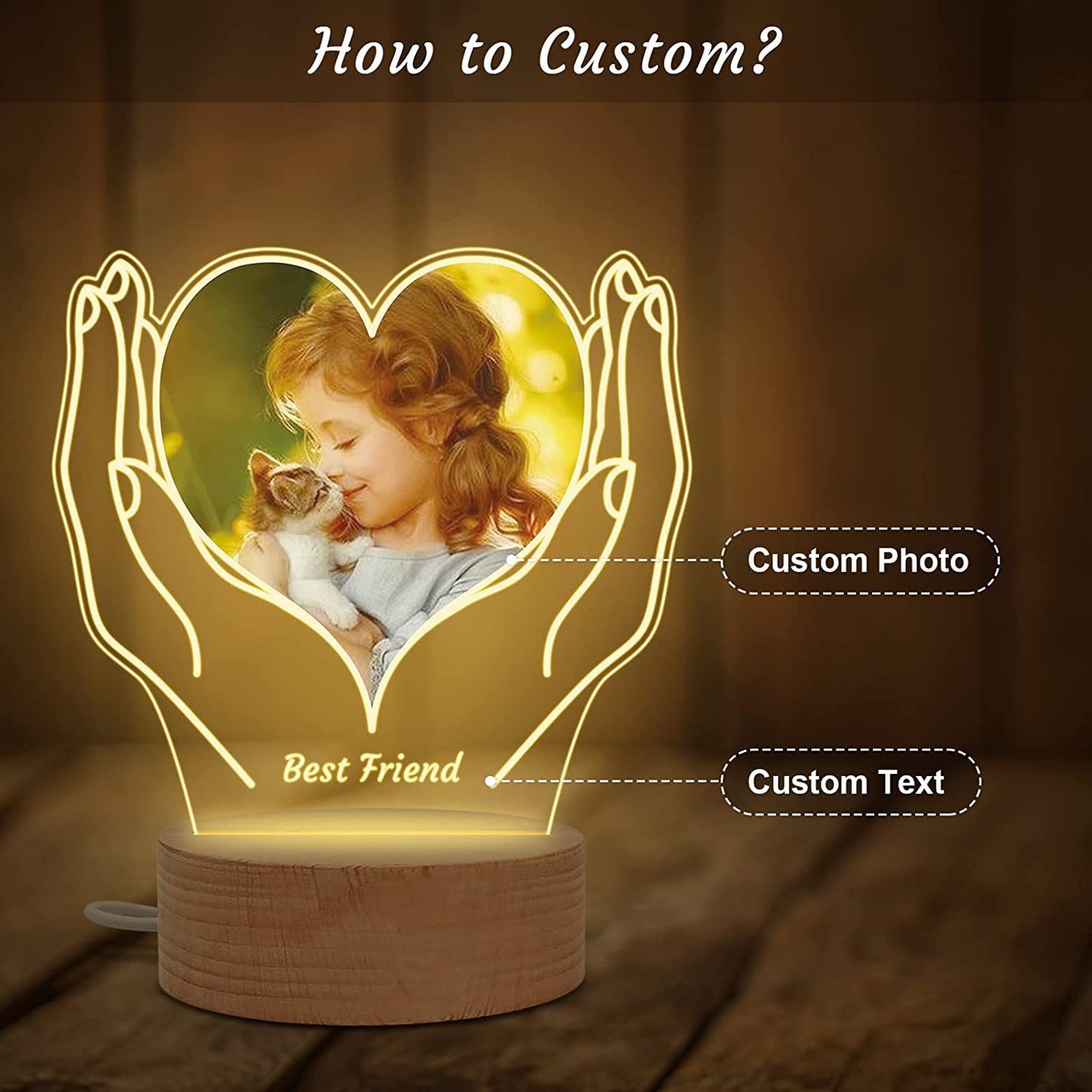 Customized Memorial Night Light with Picture Frame