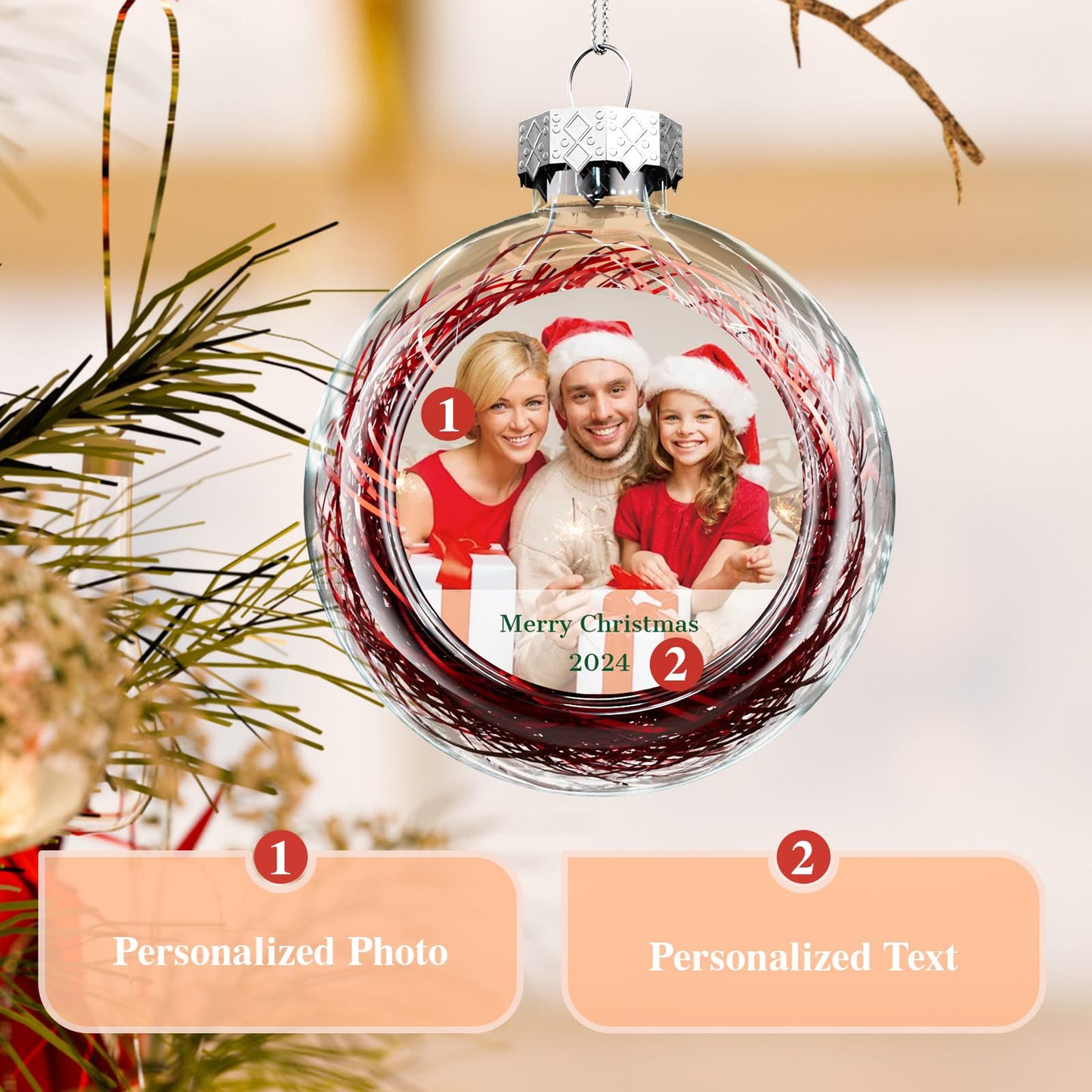 Personalized Photo Christmas Ornaments 2024