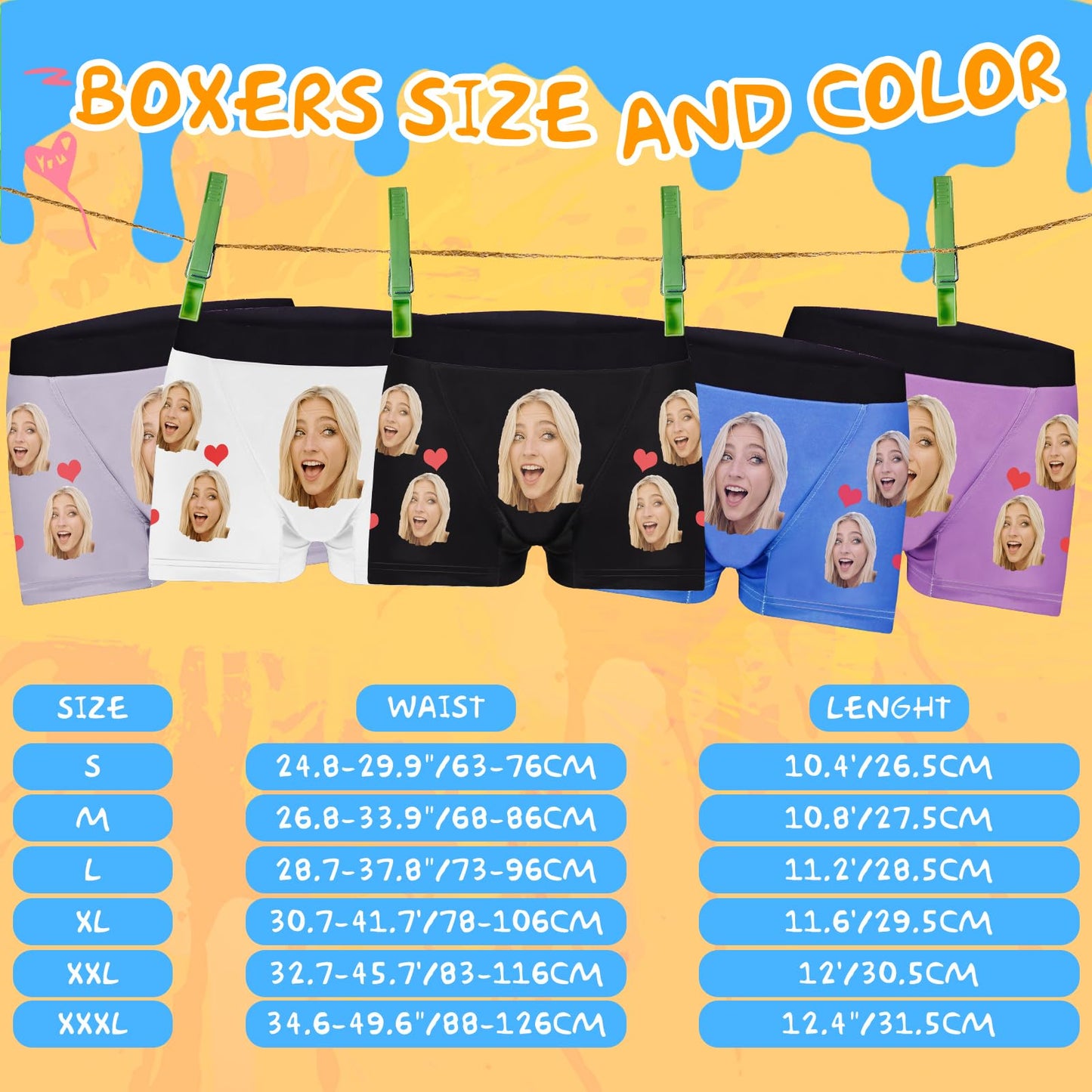 Custom Personalized Men's Facial Expression Boxer Shorts