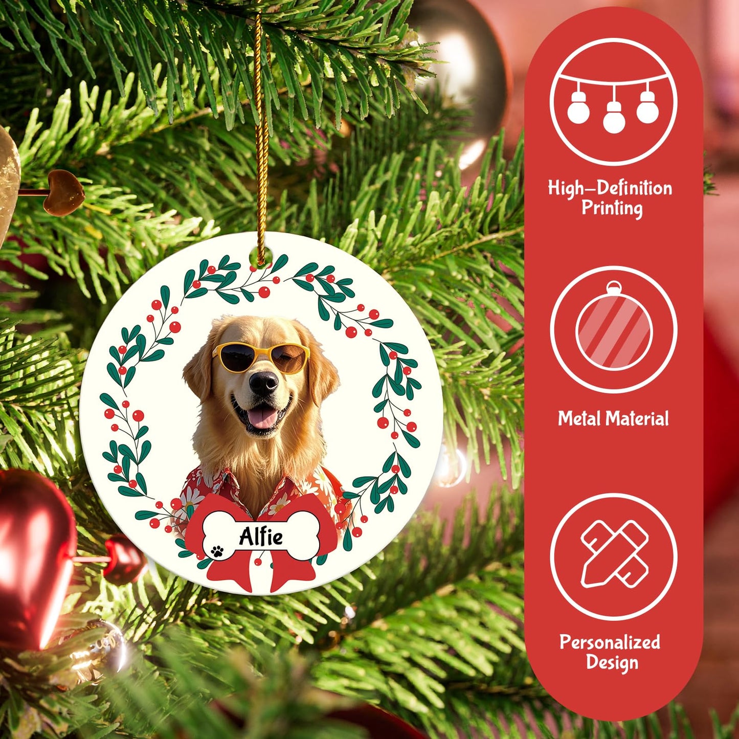 Personalized Dog Christmas Ornaments 2024