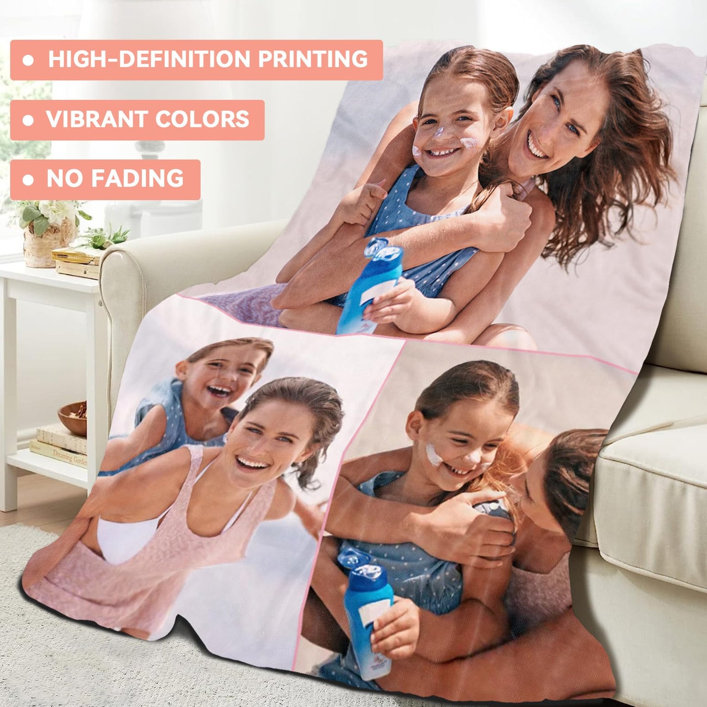 Custom Blanket - Custom Blanket with Photos - 3 Photos