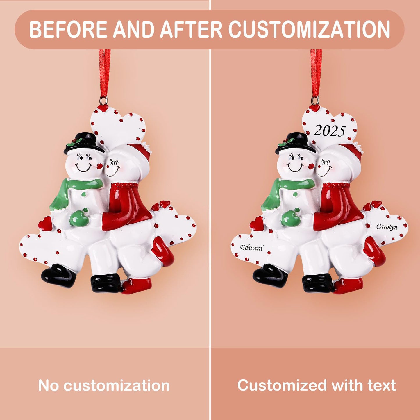 Custom Personalized Couple Christmas Ornaments 2025