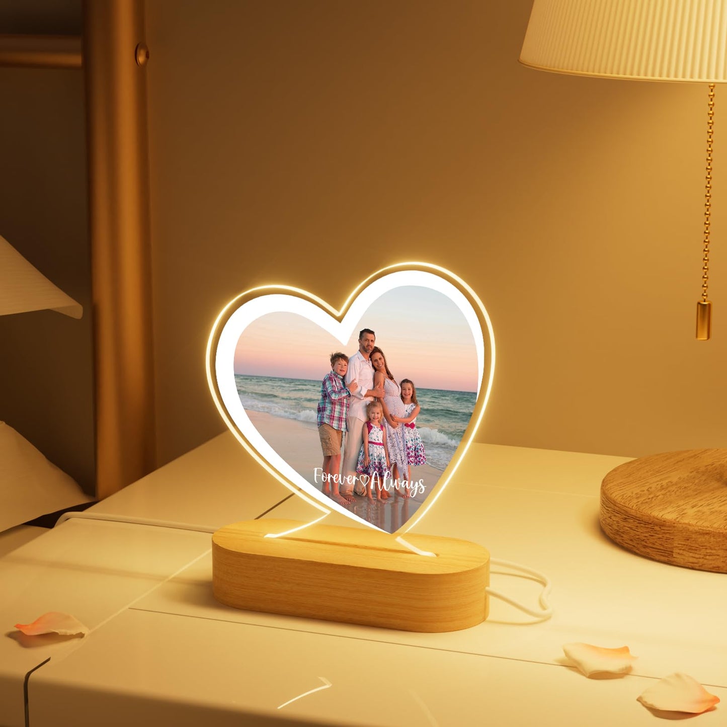 Customized photo and text night light