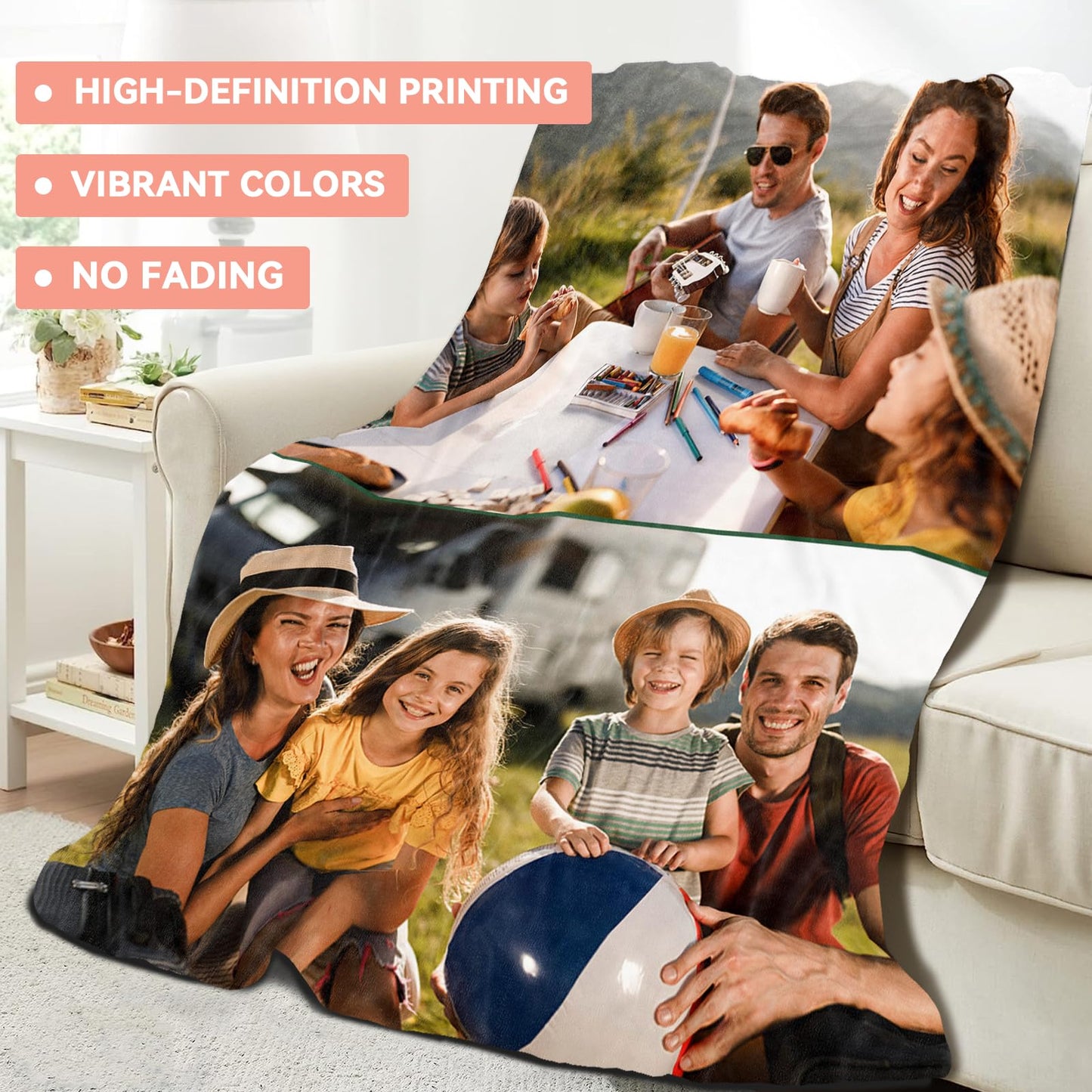 Custom Blanket - Custom Blanket with Photos - 2 Photos