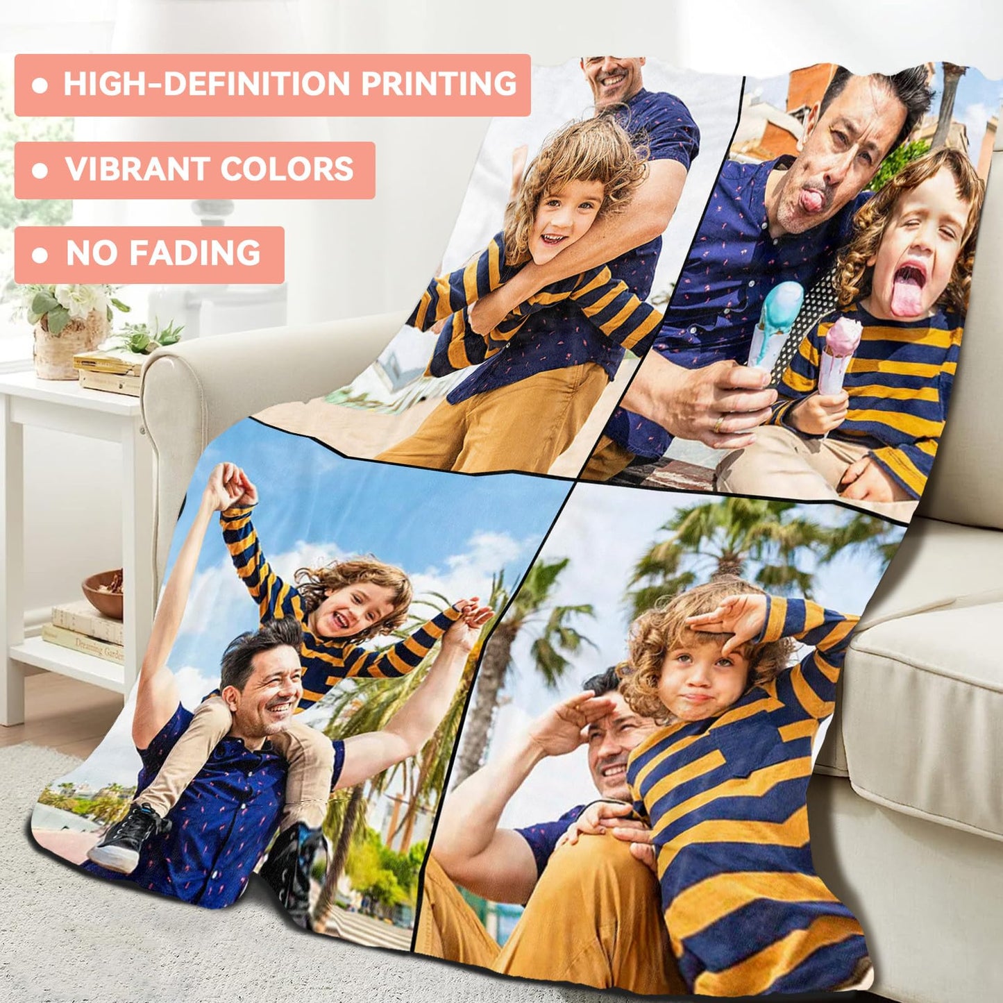 Custom Blanket - Custom Blanket with Photos - 4 Photos