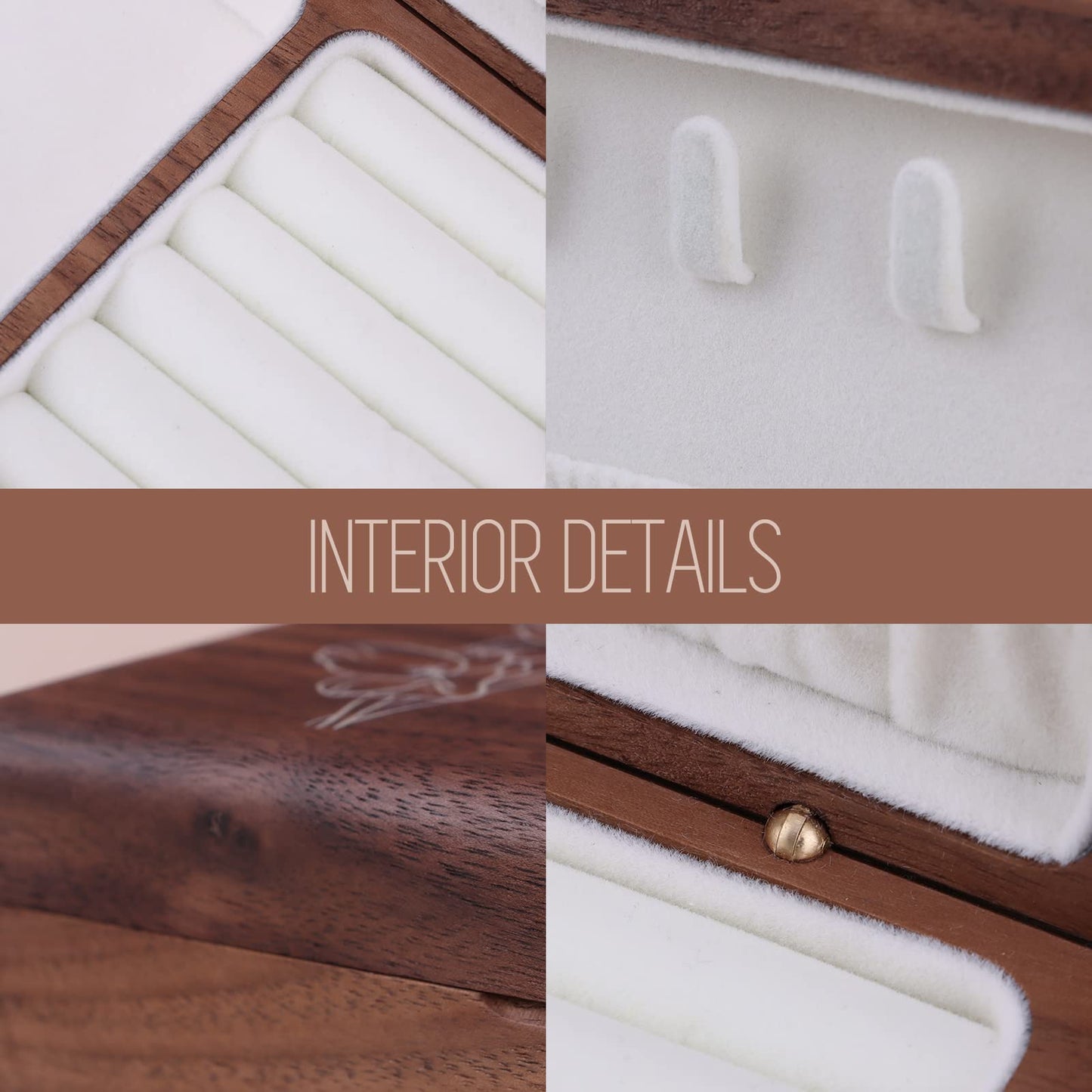 Custom wooden jewelry box, cherry wood travel jewelry organizer