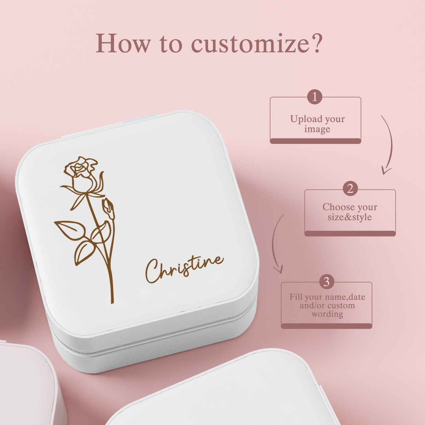 Custom Birthday Flowers Custom Travel Jewelry Box