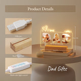 Personalized Gift for Dad - Customized Night Light with Photo  and Text