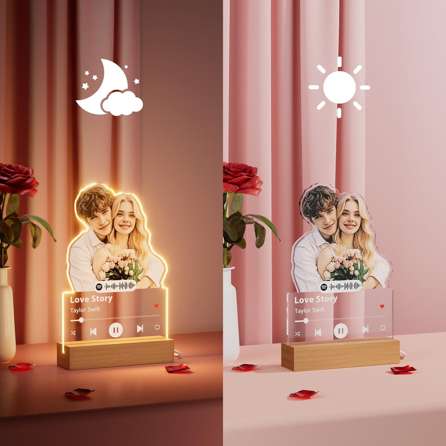 Spotify plaque custom photo frame, couple commemorative gift