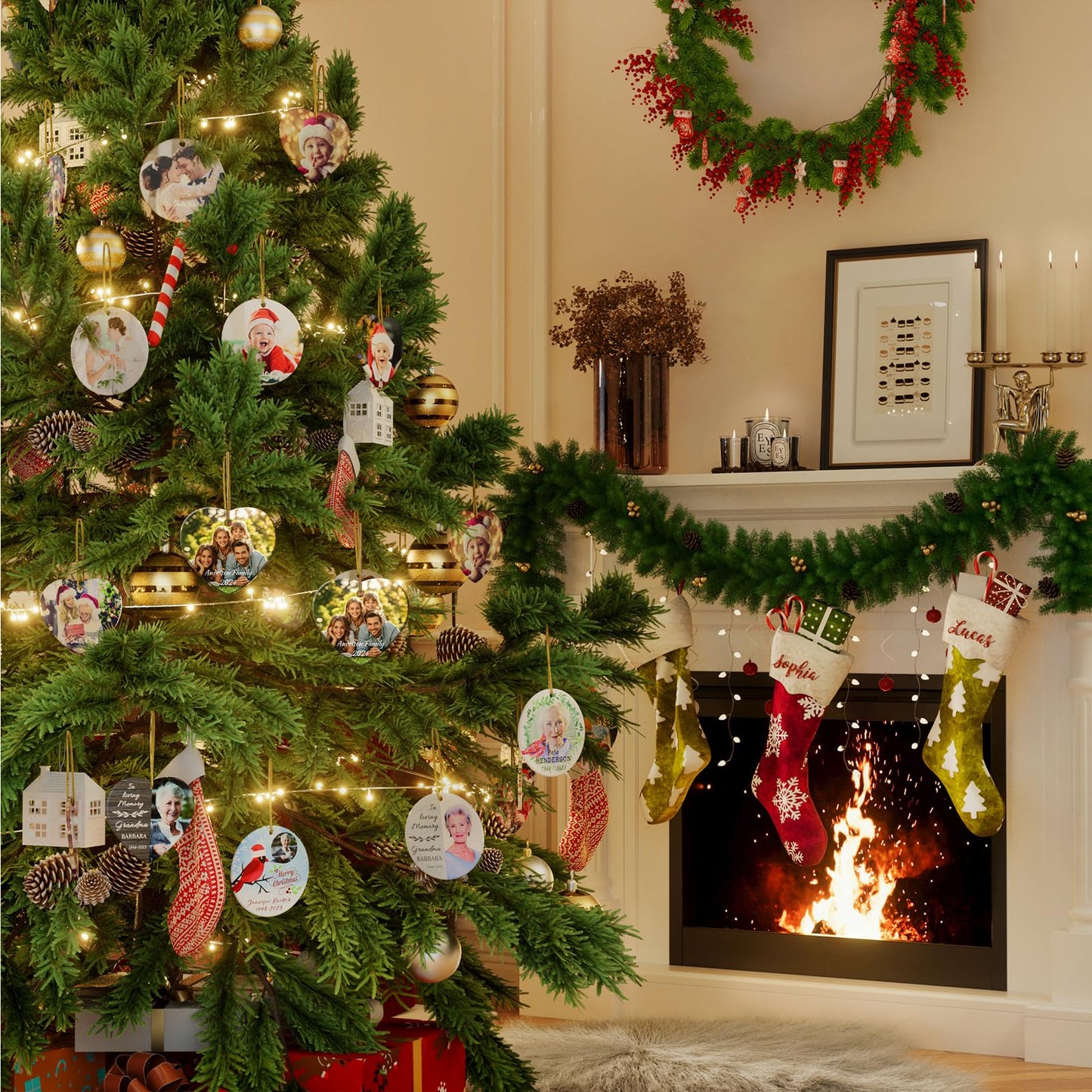Custom Personalized Christmas Ornaments 2025 - with Picture Words