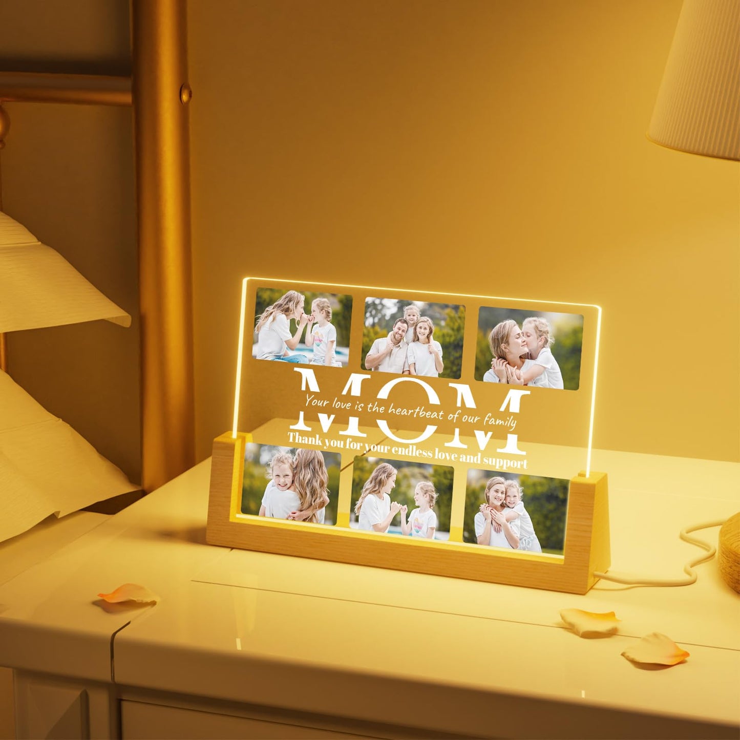 Custom Acrylic Mom Plaque with Photo and Text, 8.7 x 5.9 Inches