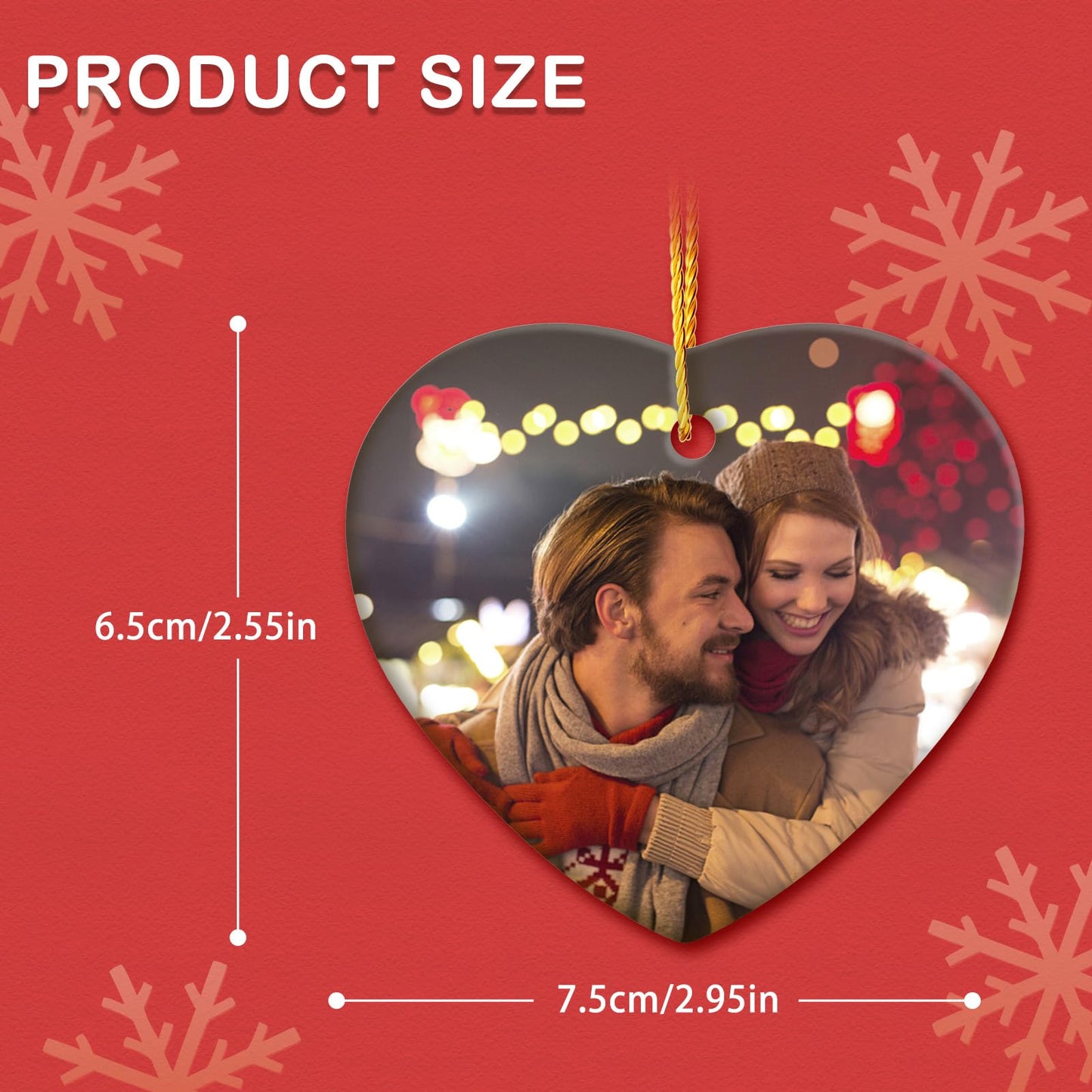 Customized Musical Heart Ceramic Double Sided Printed Jewelry - With Text Photo 2025