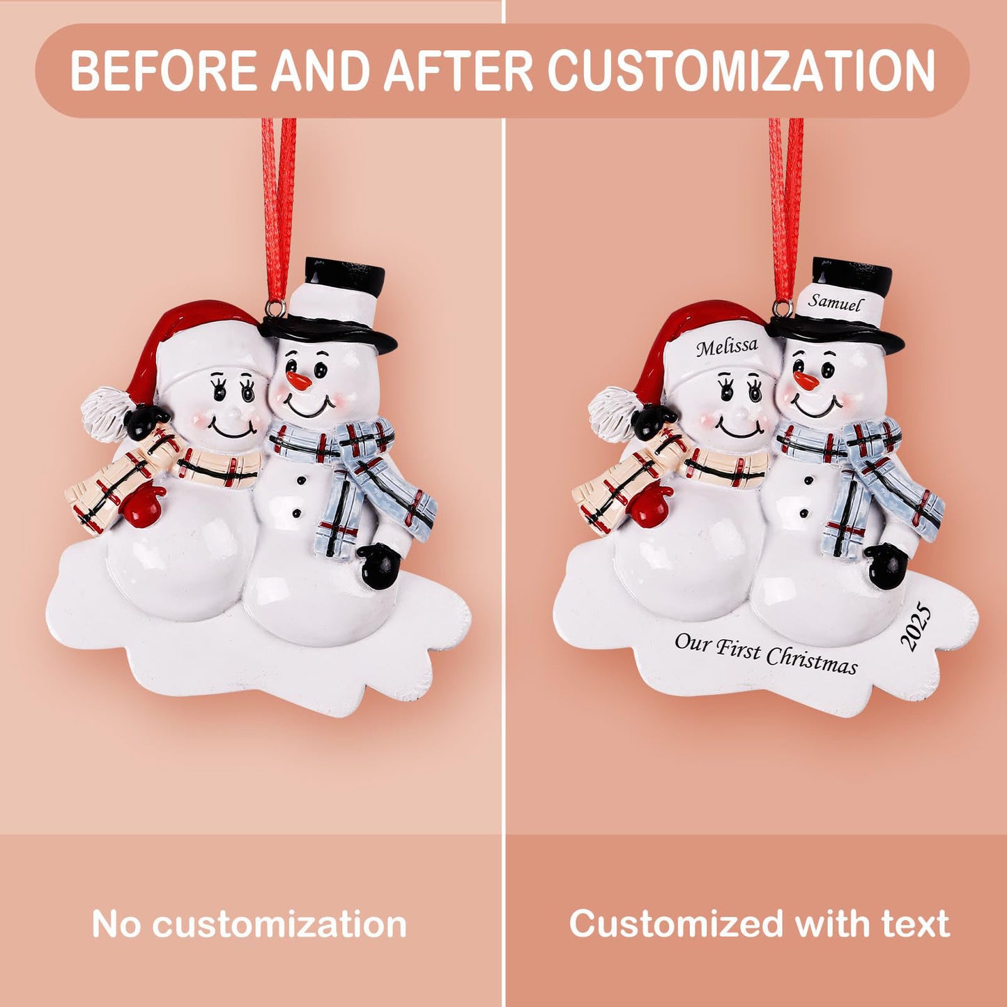 Custom Personalized Couple Christmas Ornaments 2025