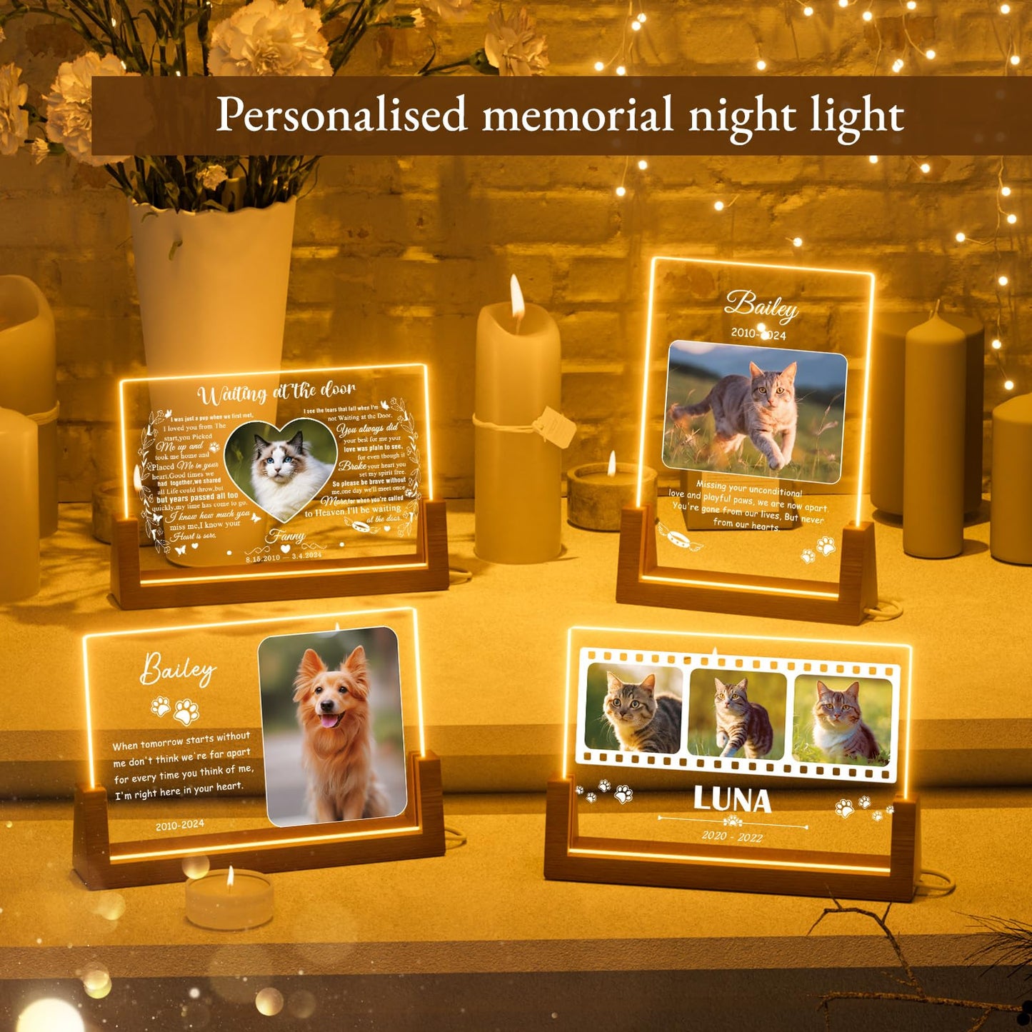 Personalized Cat Funeral Condolences Pet Memorial Gifts, Custom Gifts