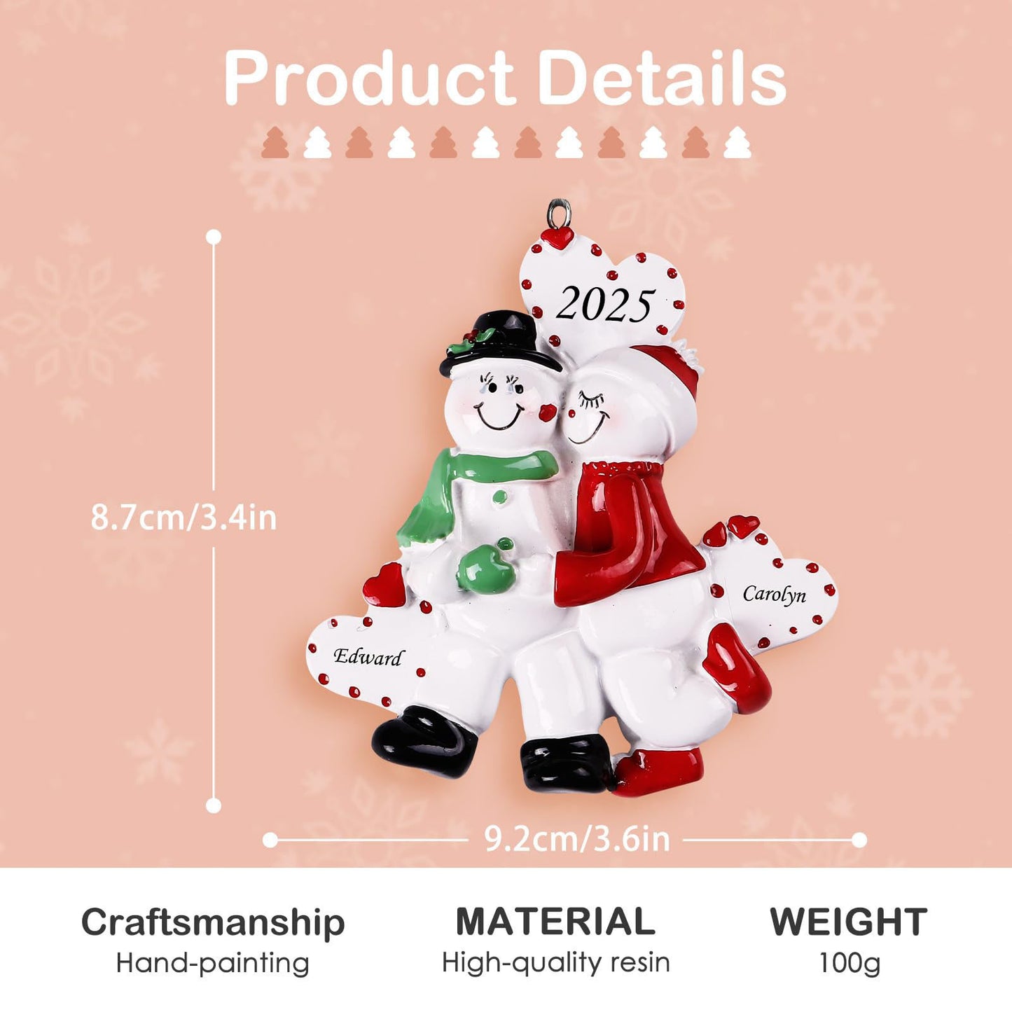 Custom Personalized Couple Christmas Ornaments 2025